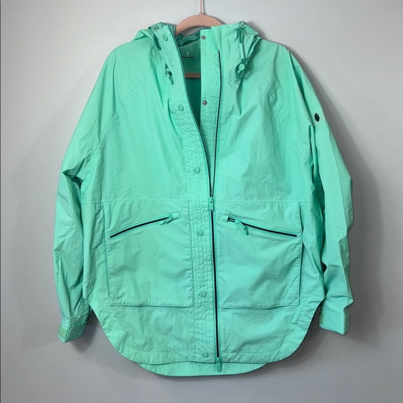 FP Movement Singin’ in the rain packable jacket in hot turquoise - Picture 7 of 10